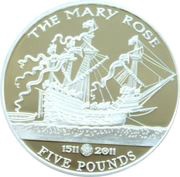 5 Pounds - Elizabeth II 500th Anniversary-Launch of the Mary Rose, United Kingdom, 2011 reverse image