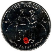 5 Pounds - Queen Elizabeth II Royal British Legion, United Kingdom, 2011 reverse image