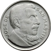 20 Centavos non magnetic; reeded edge, Argentina, 1951-1952 reverse image