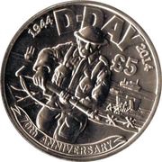 5 Pounds - Elizabeth II D-Day, United Kingdom, 2014 reverse image