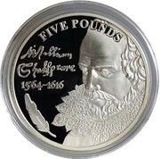 5 Pounds - Elizabeth II Shakespeare, United Kingdom, 2014 reverse image