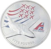 5 Pounds - Elizabeth II Red arrows, United Kingdom, 2015 reverse image