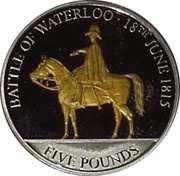 5 Pounds - Elizabeth II Battle of Waterloo, United Kingdom, 2015 reverse image