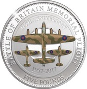 5 Pounds - Elizabeth II RAF Memorial Flight, United Kingdom, 2017 reverse image