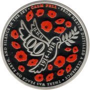 5 Pounds - Elizabeth II The Centenary of the First World War; Silver proof, United Kingdom, 2018 reverse image