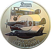 5 Pounds - Elizabeth II RAF Centenary, United Kingdom, 2018 reverse image