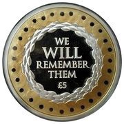 5 Pounds - Elizabeth II Remembrance Day 2019; Gold poppies, United Kingdom, 2019 reverse image