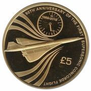 5 Pounds - Elizabeth II Supersonic Concorde Flight, United Kingdom, 2019 reverse image