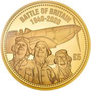 5 Pounds - Elizabeth II Battle of Britain; Gold Proof, United Kingdom, 2020 reverse image
