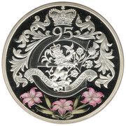 5 Pounds - Elizabeth II 95th Birthday; Silver proof, United Kingdom, 2021 reverse image