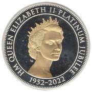 5 Pounds - Elizabeth II Platinum Jubilee; Silver proof, United Kingdom, 2022 reverse image