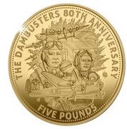 5 Pounds - Charles III Dambusters; Gold Proof, United Kingdom, 2023 reverse image