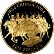 10 Pounds - Elizabeth II Crimean War; Gold Proof, United Kingdom, 2004 reverse image