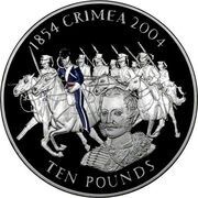 10 Pounds - Elizabeth II Crimean War; Silver Proof, United Kingdom, 2004 reverse image