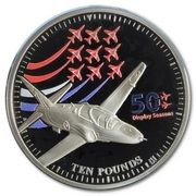 10 Pounds - Elizabeth II Red arrows, United Kingdom, 2015 reverse image