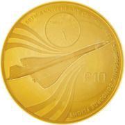 10 Pounds - Elizabeth II Supersonic Concorde Flight, United Kingdom, 2019 reverse image