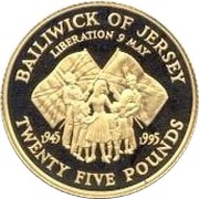 25 Pounds - Elizabeth II Liberation, United Kingdom, 1995 reverse image