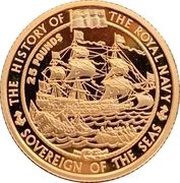 25 Pounds - Elizabeth II Sovereign of the Seas, United Kingdom, 2003 reverse image