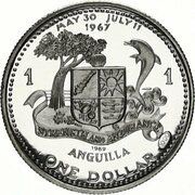1 Dollar - Elizabeth II Anguilla Island reverse image