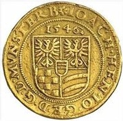 3 Ducats - Joachim, Heinrich II, Johann and Georg Memorial to Karl I, Bohemia, 1546 reverse image