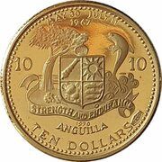 10 Dollars - Elizabeth II Caribbean Sealife, United Kingdom, 1969-1970 reverse image