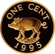 1 Cent - Elizabeth II Gold Proof Issue, United Kingdom, 1995 reverse image