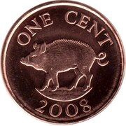 1 Cent - Elizabeth II 4th portrait; magnetic reverse image