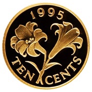 10 Cents - Elizabeth II Gold Proof Issue, United Kingdom, 1995 reverse image