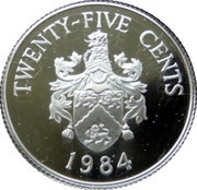 25 Cents - Elizabeth II Smith's Parish; Silver Proof Issue, United Kingdom, 1984 reverse image