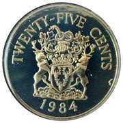 25 Cents - Elizabeth II Devonshire Parish, United Kingdom, 1984 reverse image