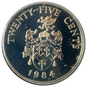 25 Cents - Elizabeth II Sandy's Parish, United Kingdom, 1984 reverse image