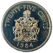 25 Cents - Elizabeth II Hamilton Parish, United Kingdom, 1984 reverse image