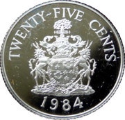 25 Cents - Elizabeth II Hamilton Parish; Silver Proof Issue, United Kingdom, 1984 reverse image