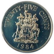 25 Cents - Elizabeth II Southampton Parish, United Kingdom, 1984 reverse image