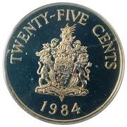 25 Cents - Elizabeth II Pembroke Parish, United Kingdom, 1984 reverse image