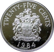 25 Cents - Elizabeth II Paget Parish; Silver Proof Issue, United Kingdom, 1984 reverse image