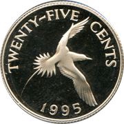 25 Cents - Elizabeth II Silver Proof Issue, United Kingdom, 1995 reverse image