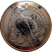 25 Cents - Elizabeth II Bermuda Bluebird, United Kingdom, 2011 reverse image