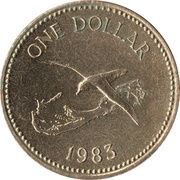 1 Dollar - Elizabeth II 2nd portrait, United Kingdom, 1983 reverse image
