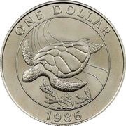 1 Dollar - Elizabeth II WWF; Silver Issue, United Kingdom, 1986 reverse image
