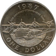 1 Dollar - Elizabeth II Commercial Aviation, United Kingdom, 1987 reverse image