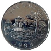 1 Dollar - Elizabeth II Railroad reverse image