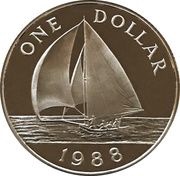 1 Dollar - Elizabeth II Silver Proof Issue, United Kingdom, 1988-1995 reverse image