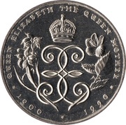 1 Dollar - Elizabeth II 90th Birthday Queen Mother, United Kingdom, 1990 reverse image