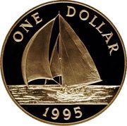 1 Dollar - Elizabeth II Gold Proof Issue, United Kingdom, 1995 reverse image