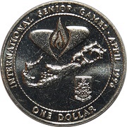 1 Dollar - Elizabeth II International Senior Games reverse image