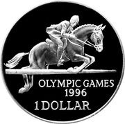 1 Dollar - Elizabeth II Olympic Games, United Kingdom, 1996 reverse image