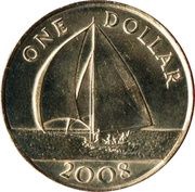 1 Dollar - Elizabeth II 4th portrait, United Kingdom, 1999-2019 reverse image
