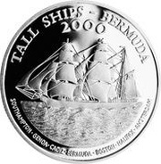 1 Dollar - Elizabeth II "Bermuda"; Silver Proof Issue, United Kingdom, 2000 reverse image