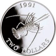 2 Dollars - Elizabeth II Spiny Lobster reverse image